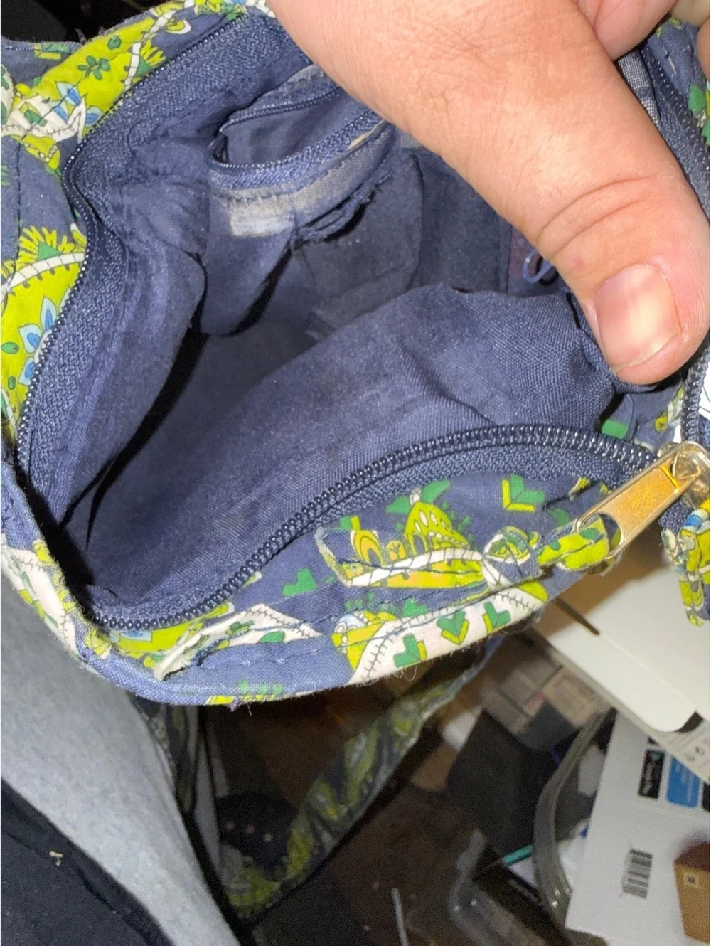 Vera Bradley Quilted Crossbody Bag in Blue and Green Paisley Print